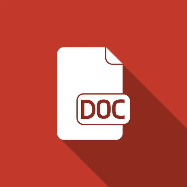 Archivo DOC icono con sombra larga — Vector de stock