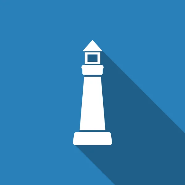 Lighthouse icon with long shadow — Stock Vector