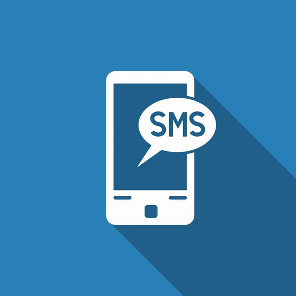 Uzun gölge ile SMS simgesi — Stok Vektör