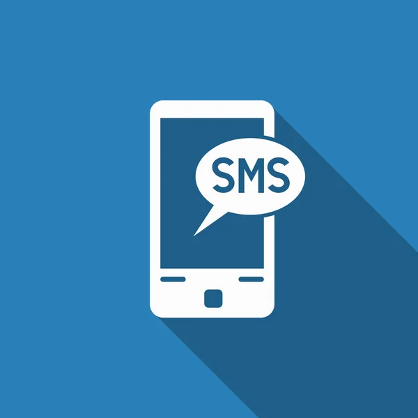 SMS-Symbol mit langem Schatten — Stockvektor