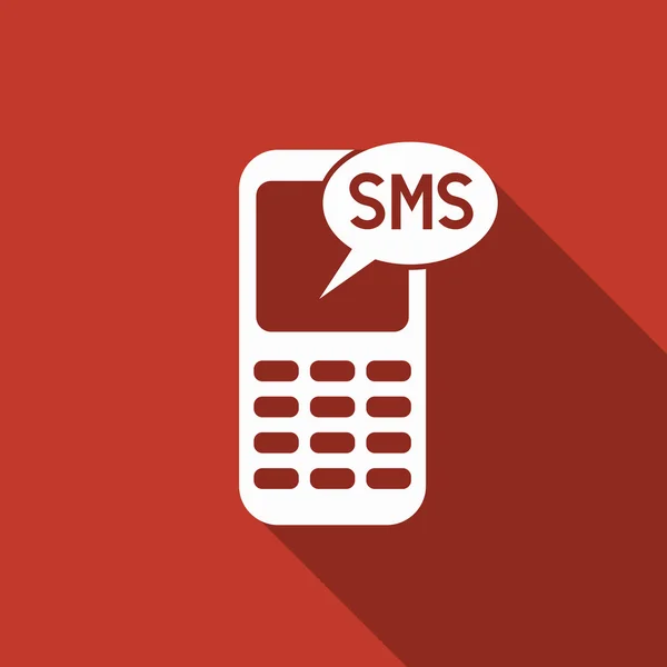 Pictogram SMS met lange schaduw — Stockvector