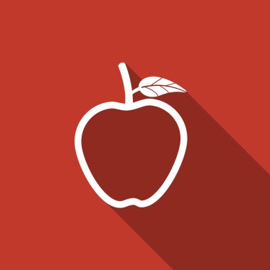 Uzun gölge ile elma simgesi