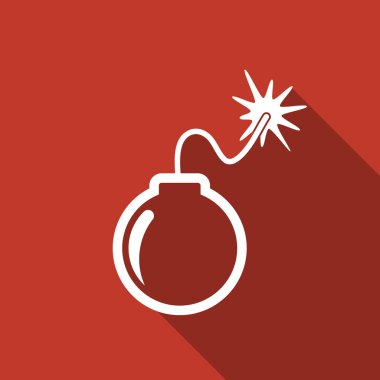 Uzun gölge ile bomba simgesi