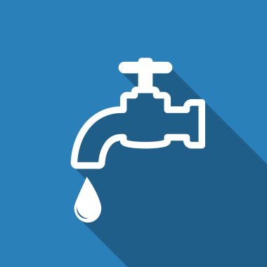 Uzun gölge ile musluk simgesi