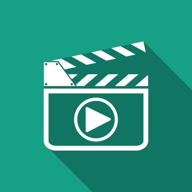 Film kayrak düğme simgesi uzun gölge ile oynamak