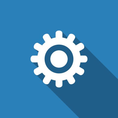 Uzun gölge ile dişli simgesini