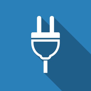 Uzun gölge simgesiyle elektrik fişi