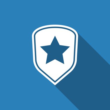 Kalkan yıldız simgesi ile uzun gölge