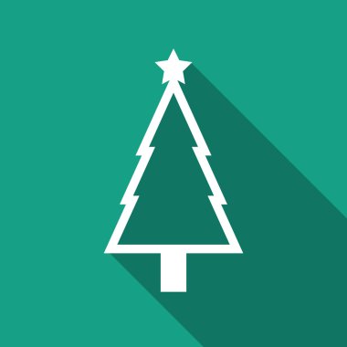 Uzun gölge ile Noel ağacı simgesi