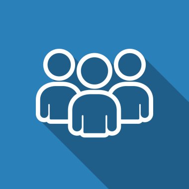 Uzun gölge ile grup insanlar simgesi