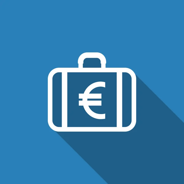Bag with eu currency symbol icon — Stock Vector