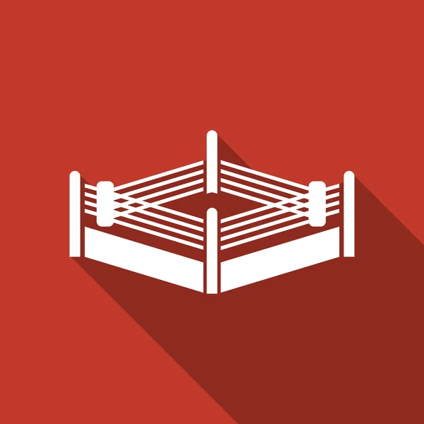 Icono de anillo de boxeo con sombra larga — Vector de stock