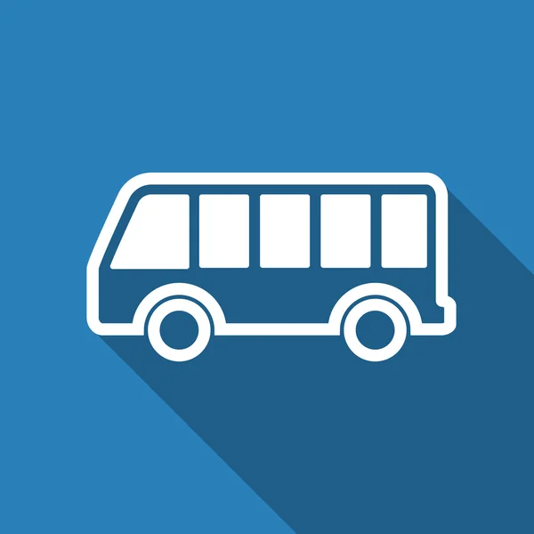 Bus pictogram met lange schaduw — Stockvector