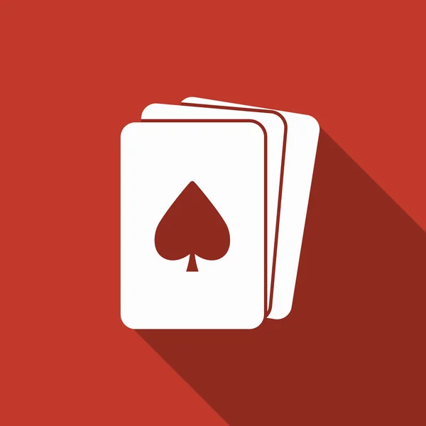 Εικονίδιο παίζουν χαρτιά με πολύ σκιά — Διανυσματικό Αρχείο