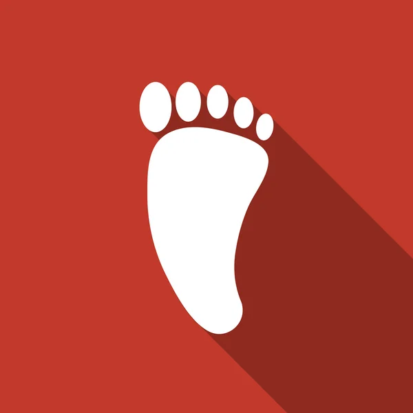 Fußabdruck-Symbol mit langem Schatten — Stockvektor