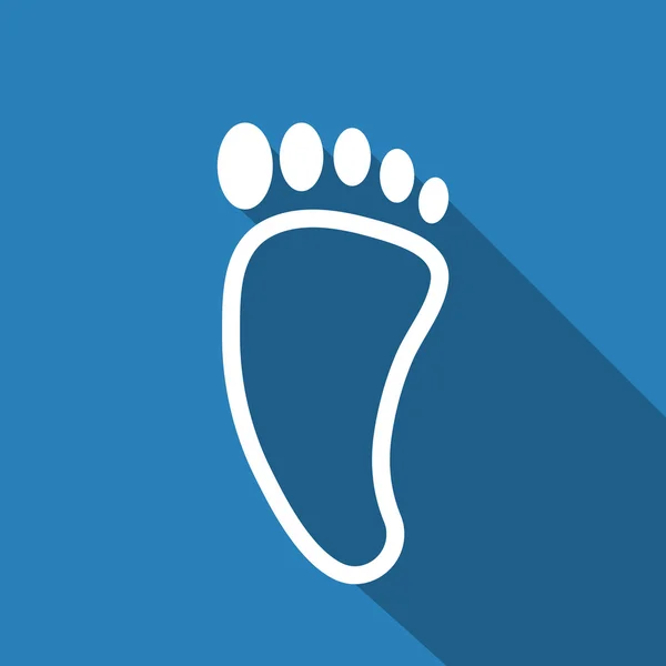Footprint icon with long shadow — Stock Vector