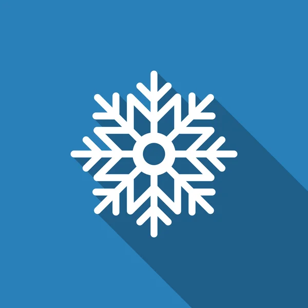 Νιφάδα χιονιού εικονίδιο με πολύ σκιά — Διανυσματικό Αρχείο