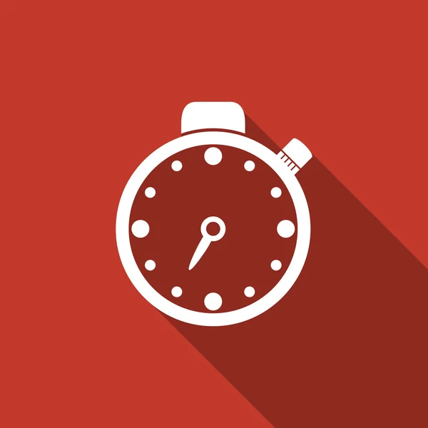 Stopwatch pictogram met lange schaduw — Stockvector