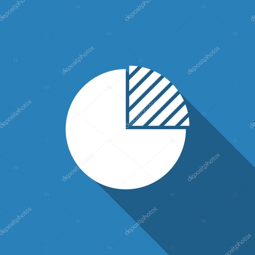 Pie graph icon with long shadow