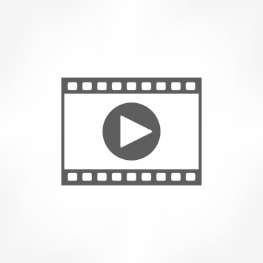 Film şeritleri ve oyun düğme simgesi