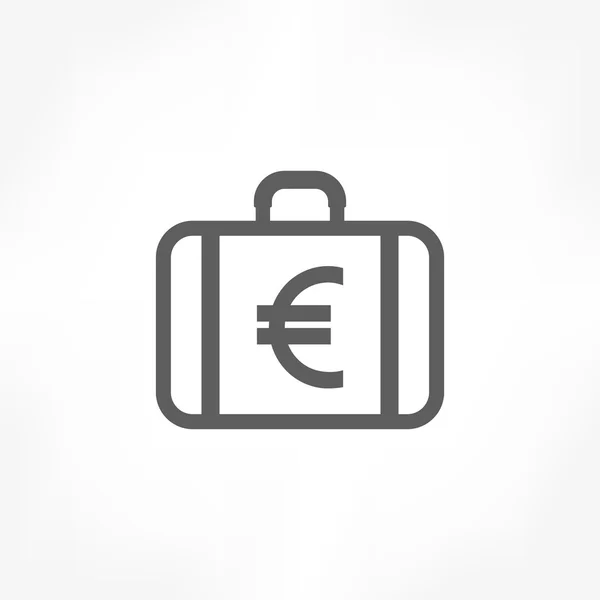 Money case with eu currency symbol icon — Stock Vector