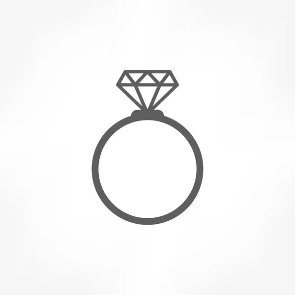 Icono anillo de diamante — Vector de stock