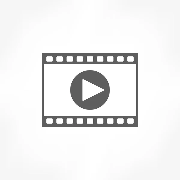 Película tiras & botón de reproducción icono — Vector de stock
