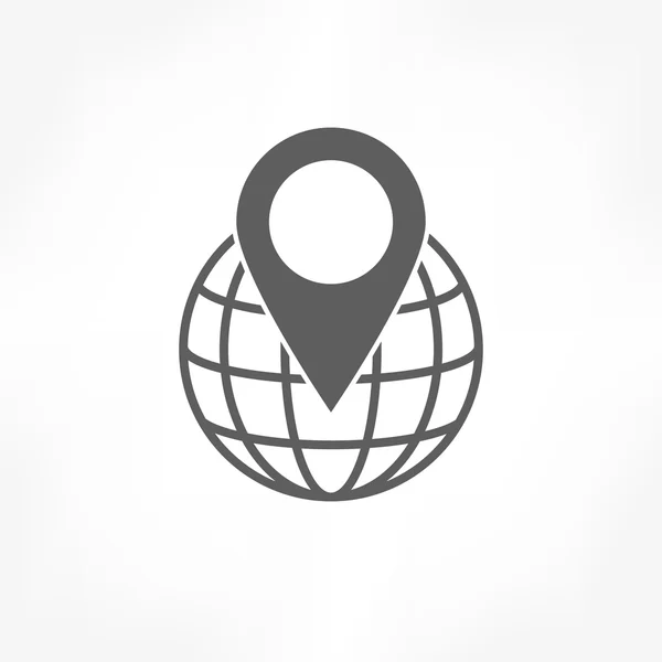 Pin on globe icon — Stock Vector