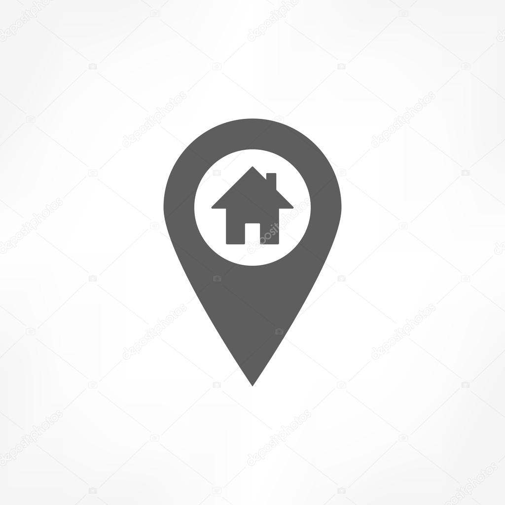 Home on pin icon