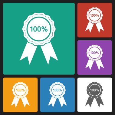 yüzde 100 rozet simge