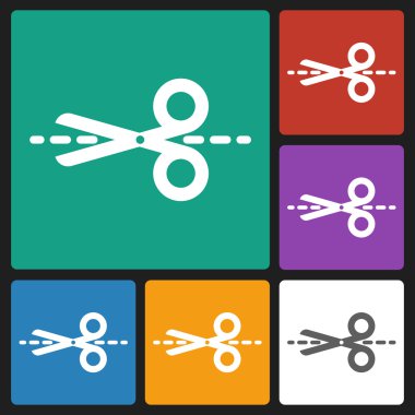 Makas ve tire satırı simgesi