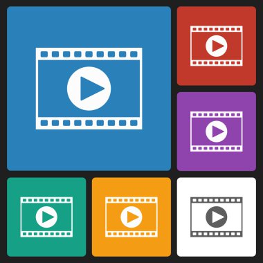Film şeritleri ve oyun düğme simgesi