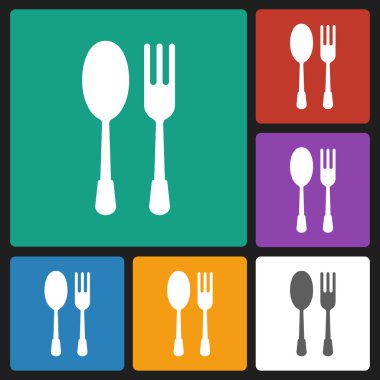 Spoon fork icon clipart