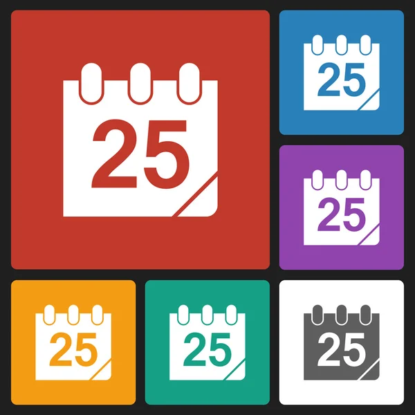 Calendar 25th date icon — Stock Vector