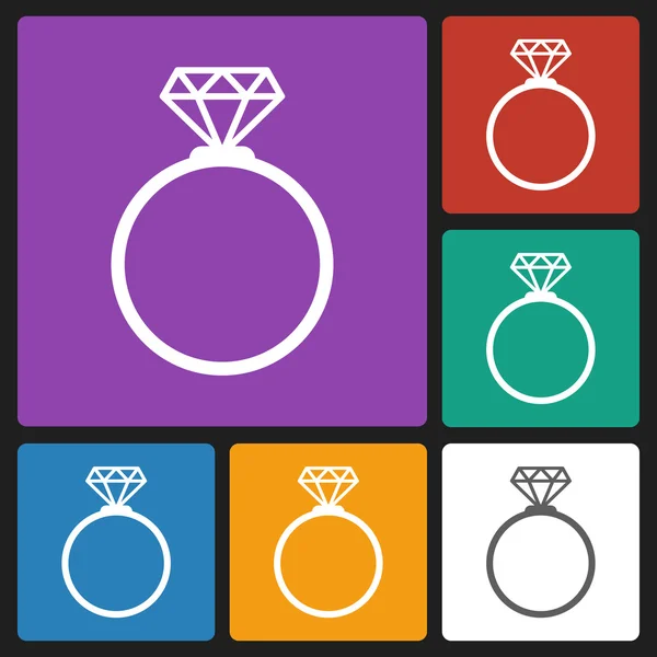 Ícone anel de diamante — Vetor de Stock