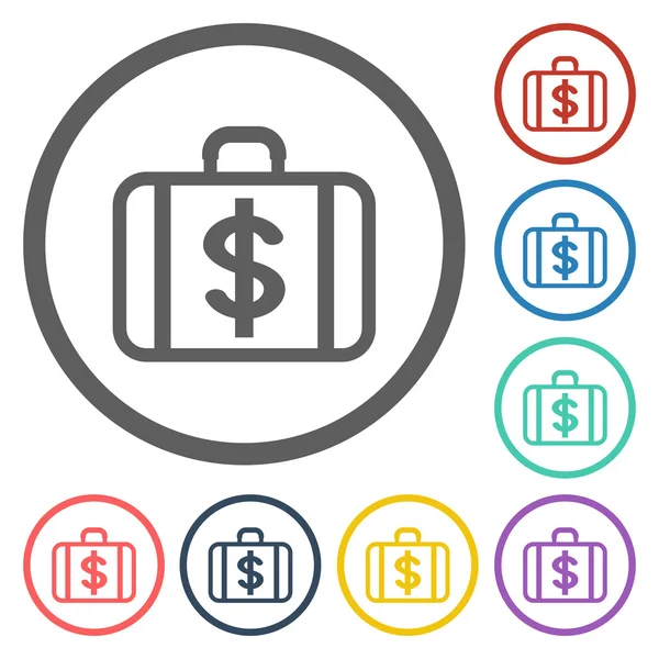 Money case with dollar currency symbol icon — Stock Vector