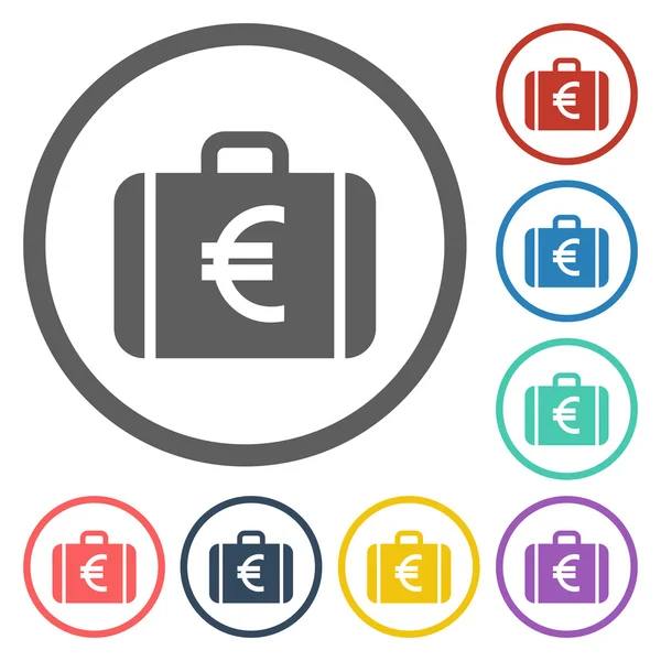 Money case with eu currency symbol icon — Stock Vector