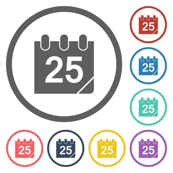 Calendário ícone da data 25 — Vetor de Stock