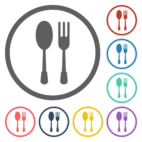 勺子叉子图标 — 图库矢量图片