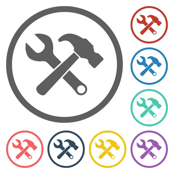Icono de la llave de martillo — Vector de stock