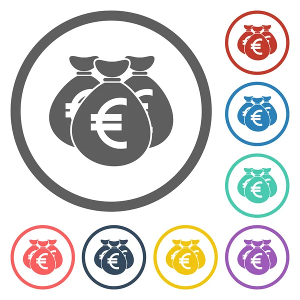 Money bag euro icon — Stock Vector