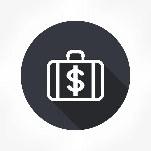 Caja de dinero con símbolo de moneda de dólar icono — Vector de stock