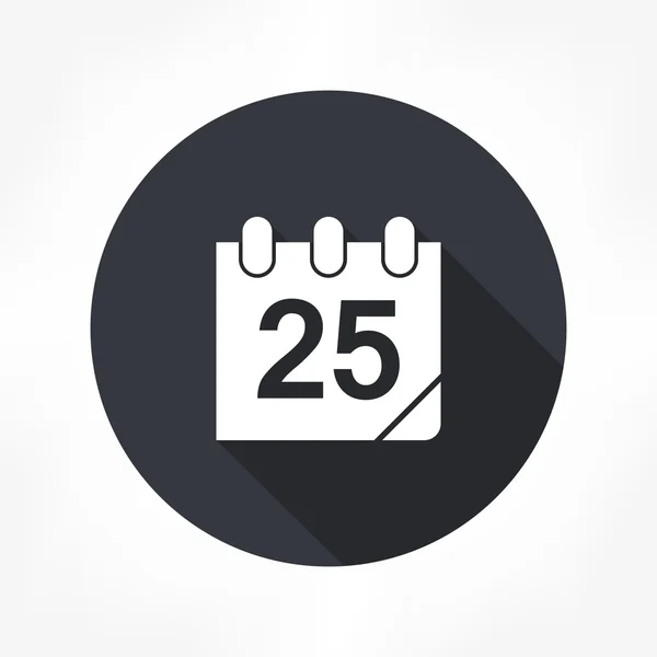 Иконка даты 25 числа — стоковый вектор