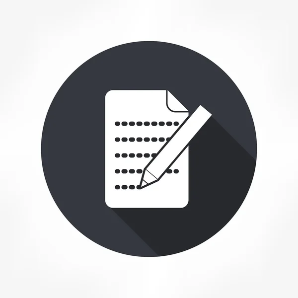 Document & potlood icoon — Stockvector