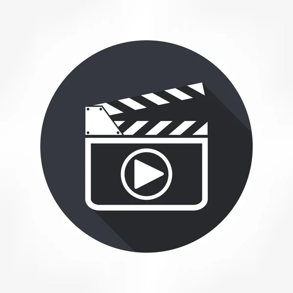 Film slate play button icon — Stock Vector