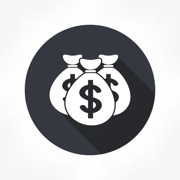 Dinero bolsa dólar icono — Vector de stock