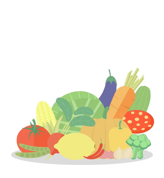 Gemüse flach Illustration Hintergrund — Stockvektor