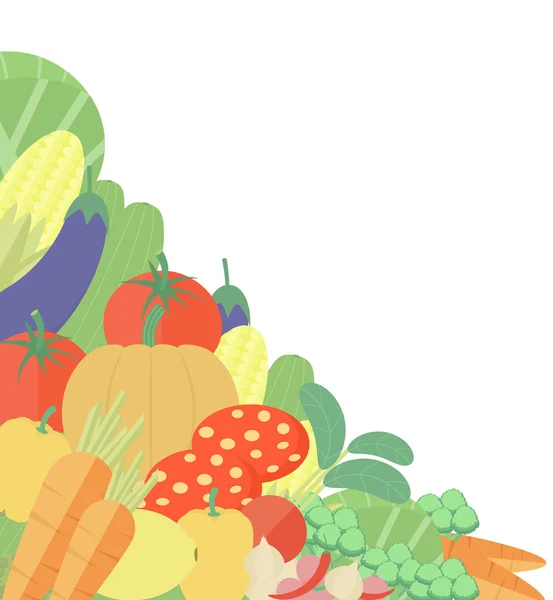 Gemüse flach Illustration Hintergrund — Stockvektor