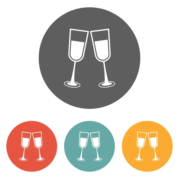 Skleněná ikona šampaňského — Stockový vektor