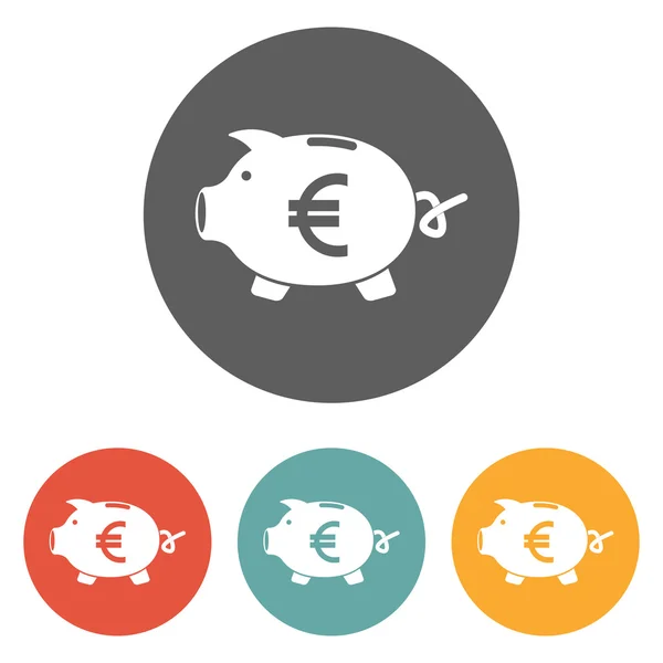 Piggy bank euro icon — Stock Vector